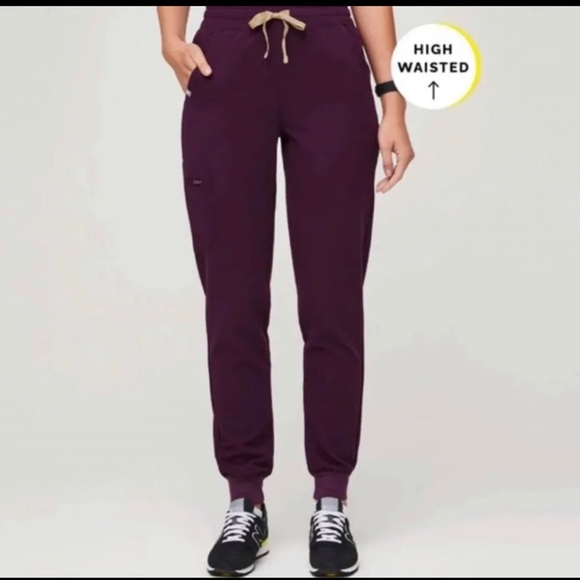 Figs Deep Purple Small Reg. High Waisted Joggers. - Picture 3 of 4